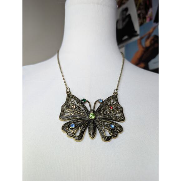 Vintage Y2k Butterfly Necklace - Picture 1 of 4
